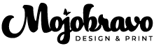 Mojobravo design and print logo